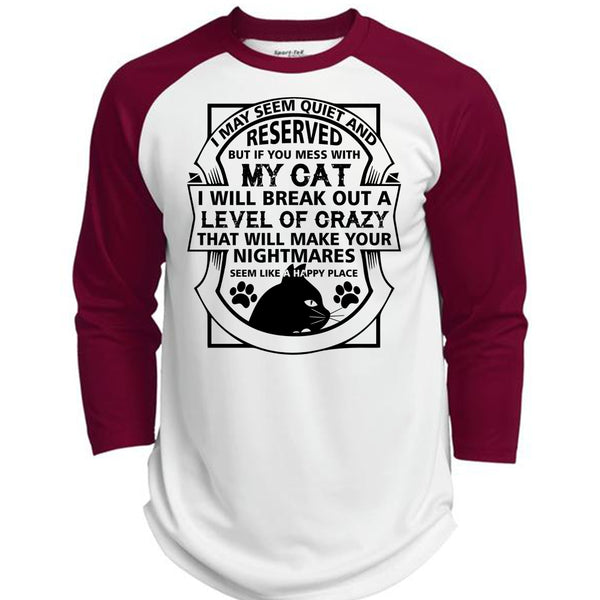 If You Mess With My Cat I Will Break Out A Level Of Crazy T Shirt, My Favorite T Shirt  (Polyester Game Baseball Jersey)