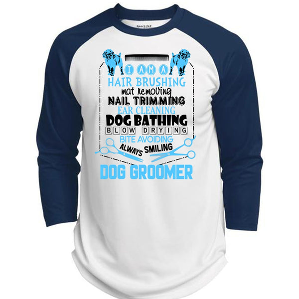 Always Smiling Dog Groomer T Shirt, I Love My Dog T Shirt, Awesome T-Shirts  (Polyester Game Baseball Jersey)