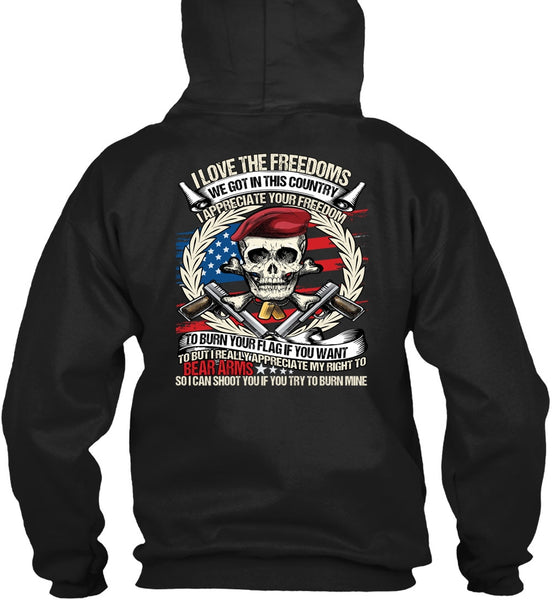 I Love The Freedoms T Shirt, Being A Veteran T Shirt