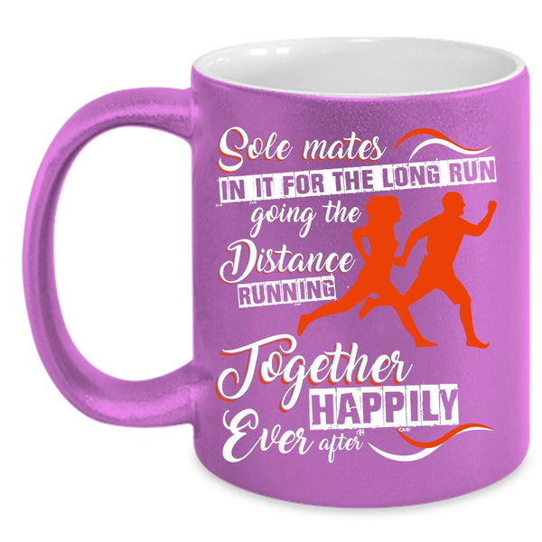 Running Together Happily Ever Coffee Mug, Funny Runner Coffee Cup