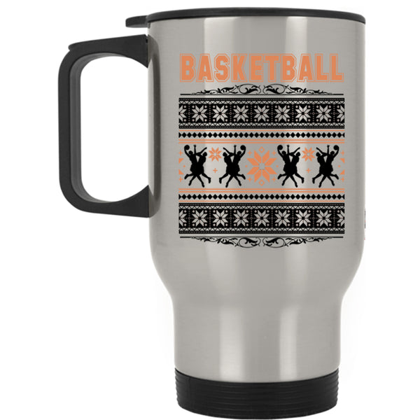 Ugly Christmas Travel Mug, Basketball Mug