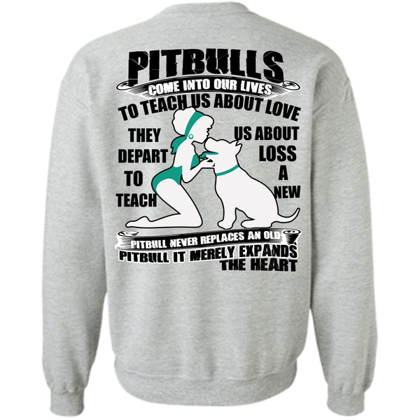 I Love Pit Bull T Shirt, Pit Bulls Come Into Our Lives Sweatshirt