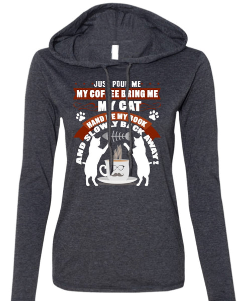 My Coffee Bring Me My Cat T Shirt, My Favorite T Shirt (Anvil Ladies Ringspun Hooded)