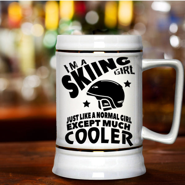 Cool Gift For Skiing Girl Beer Stein 22oz, I'm A Skiing Girl Beer Mug