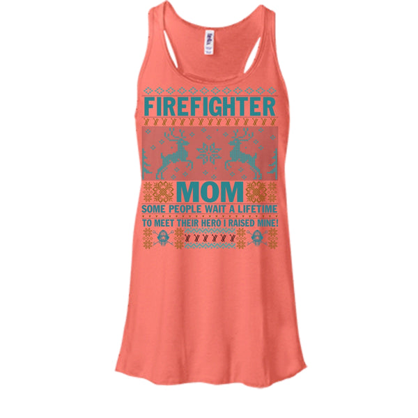 Firefighter Mom T Shirt, Merry Christmas Gift Tank Top