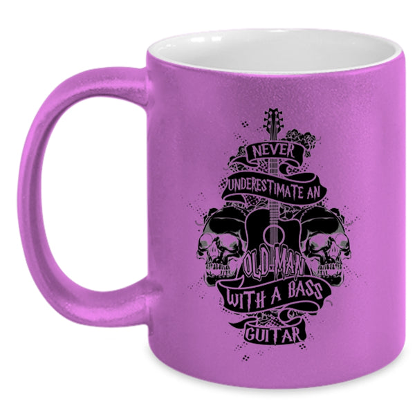 Awesome Grandpa Coffee Mug, An Old Man With A Bass Guitar Accent Mug