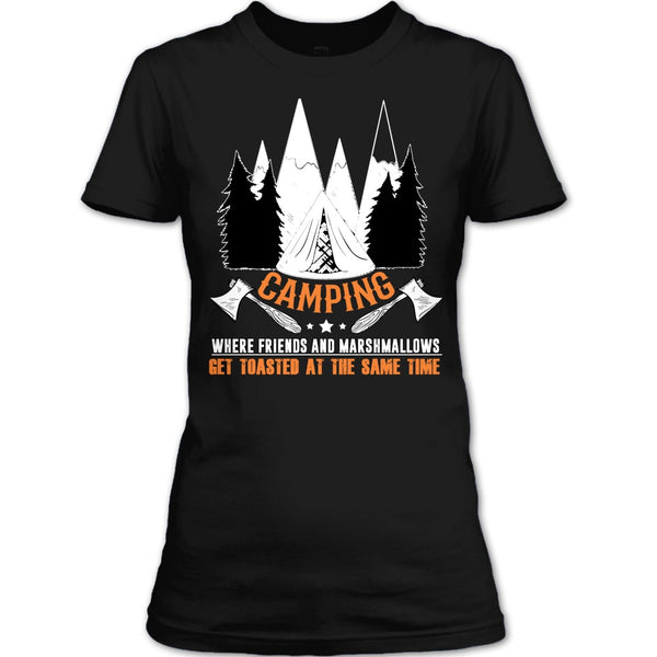 Camping T Shirt, Where Friends And Marshmalows T Shirt