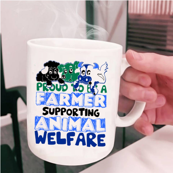Supporting Animal Coffee Mug, Proud To Be A Farmer Cup