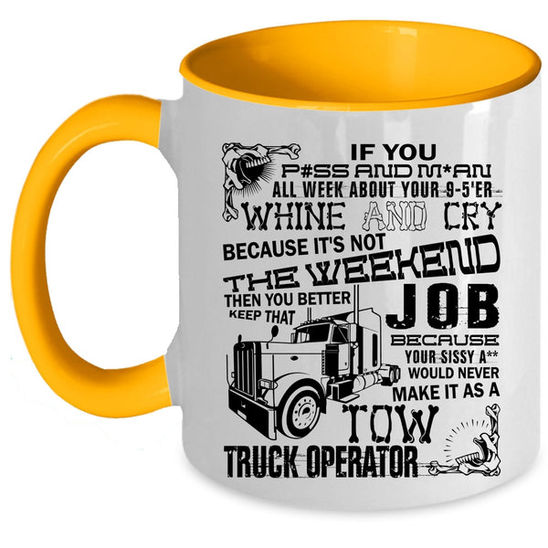 Cool Truck Driver Coffee Mug, Tow Truck Operator Accent Mug