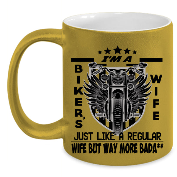 Reagular Wife Coffee Mug, I'm A Biker's Wife Accent Mug