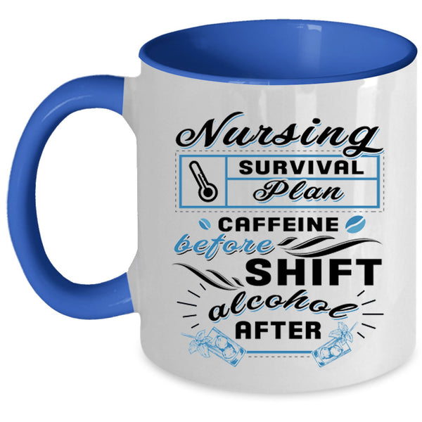 Coffee Drinker Coffee Mug, Nursing Survival Plan Accent Mug