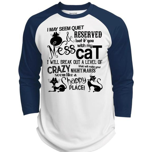 You Mess With My Cat T Shirt, I Love My Cat T Shirt, Awesome T-Shirts  (Polyester Game Baseball Jersey)