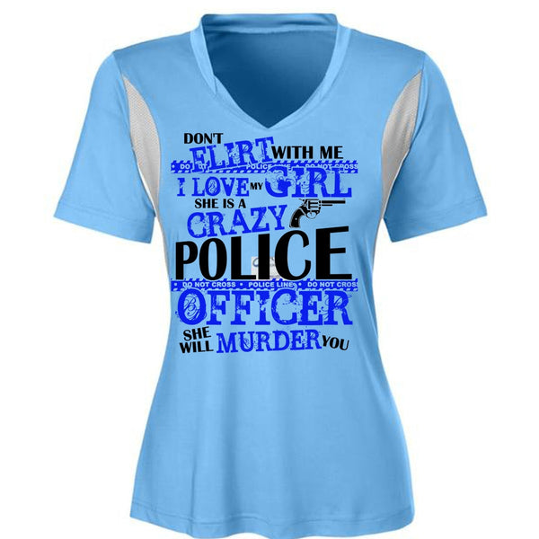 She Is A Crazy Police Officer T Shirt, I Love Police T Shirt, Awesome T-Shirts