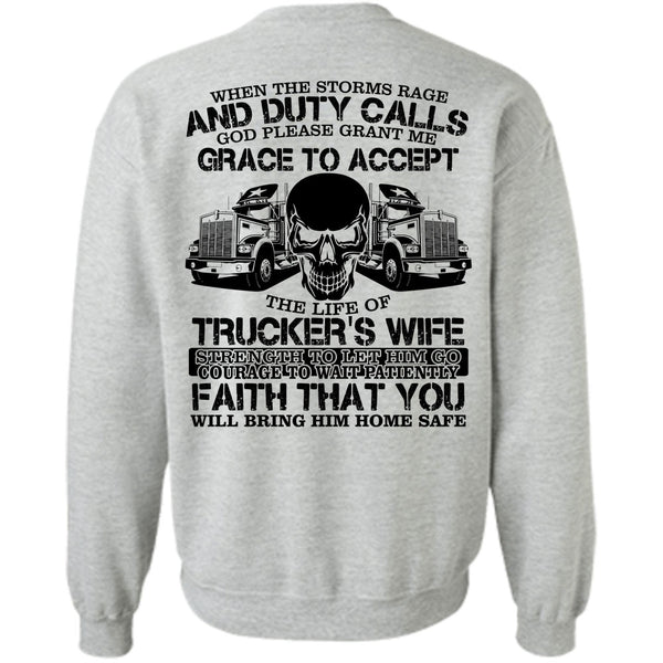 I Love Trucking T Shirt, The Life Of Trucker's Wife Sweatshirt