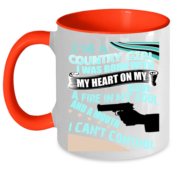 I Was Born With My Heart Coffee Mug, I'm A Country Girl Accent Mug