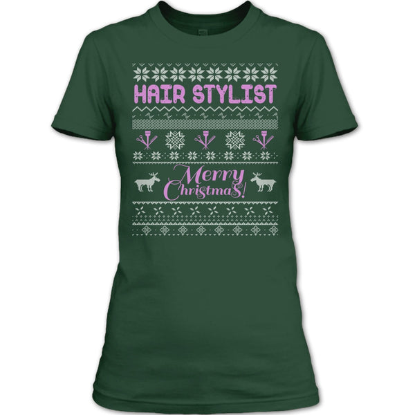 Hair Stylist Merry Christmas T Shirt, Coolest Hair Stylist T Shirt