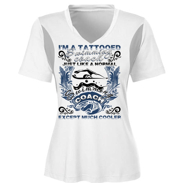 I'm A Tattooed Swimming Coach T Shirt, I Love Swimming T Shirt, Awesome T-Shirts