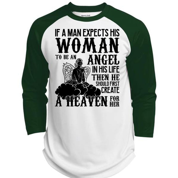 Woman To Be An Angel T Shirt, I Love Wife T Shirt, Awesome T-Shirts  (Polyester Game Baseball Jersey)