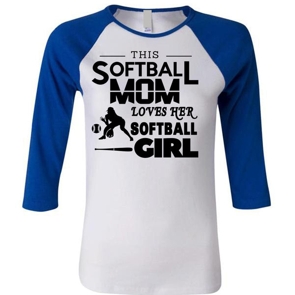 This Softball Mom T Shirt, Loves Her Softball Girl T Shirt, Mother's Day T Shirt