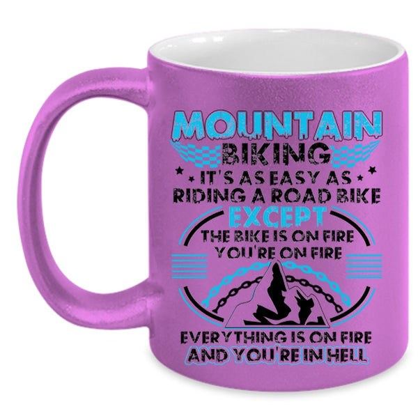It's As Easy As Riding A Road Bike Coffee Mug, Mountain Biking Accent Mug