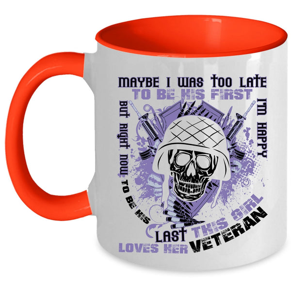 Cute Veteran's Wife Coffee Mug, This Girl Loves Her Veteran Accent Mug