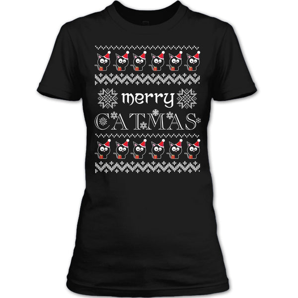 Merry Catmas T Shirt, Coolest Cat Lover T Shirt