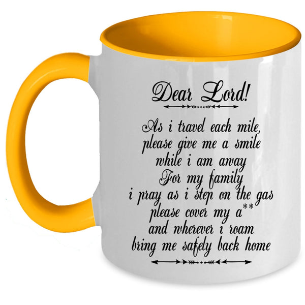 Best Gift For Trucker Coffee Mug, Trucker Prayer Accent Mug