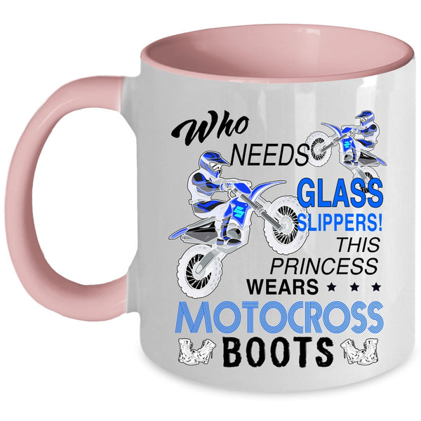 Cute Girls Coffee Mug, This Princess Wears Motocross Boots Accent Mug