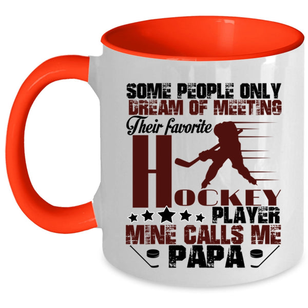 Cool Papa Coffee Mug, My Favorite Hockey Player Calls Me Papa Accent Mug