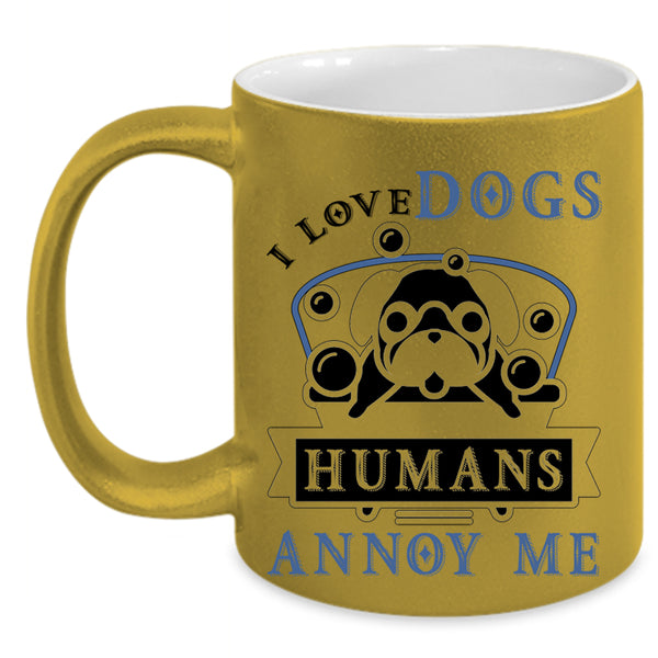 Cool Gift For Dog Lovers Coffee Mug, I Love Dogs Accent Mug