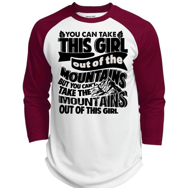 Mountains Out Of This Girl T Shirt, I Love Hiking T Shirt, Awesome T-Shirts  (Polyester Game Baseball Jersey)