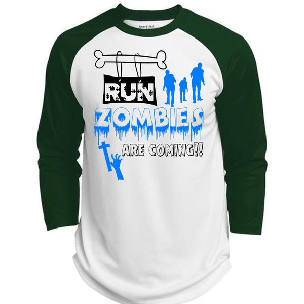 Run Zombies Are Coming T Shirt, Wait For Halloween T Shirt, Awesome T-Shirts  (Polyester Game Baseball Jersey)