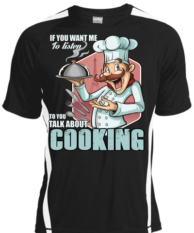 A black t-shirt with the shopify logo