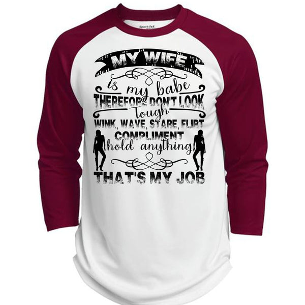 My Wife Is My Babe T Shirt, I Love Husband T Shirt, Awesome T-Shirts  (Polyester Game Baseball Jersey)