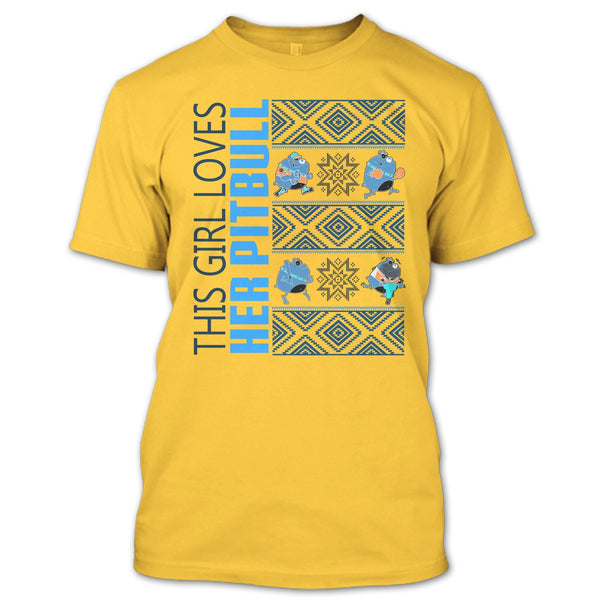 This Girl Loves Her Pitbull T Shirt, Pitbull Merry Christmas T Shirt