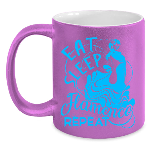 Spanish Music Coffee Mug, Eat Sleep Flamenco Repeat Accent Mug