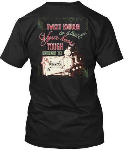 A black t-shirt with the shopify logo