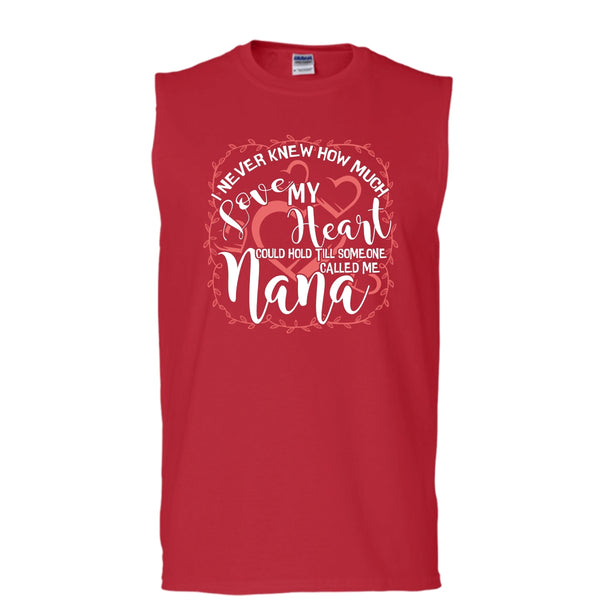 How Much Love My Heart T Shirt, Someone Called Me Nana Tank Top (Men's Cotton Sleeveless)
