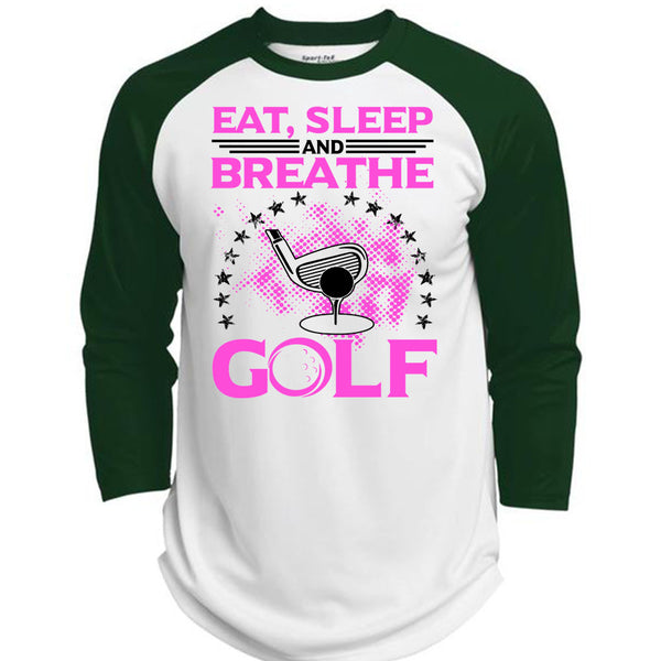 Eat Sleep Breathe And Golf T Shirt, Being A Golfer T Shirt, Awesome T-Shirts  (Polyester Game Baseball Jersey)