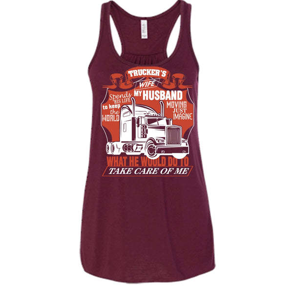Trucker's Wife T Shirt, Trucker My Husband Tank Top