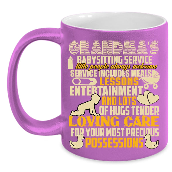 Grandma's Babysitting Service Coffee Mug, Grandma's Loveing Care Coffee Cup