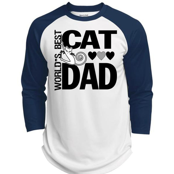 World's Best Cat Dad T Shirt, I Love Cat T Shirt, Father's Day T Shirt  (Polyester Game Baseball Jersey)