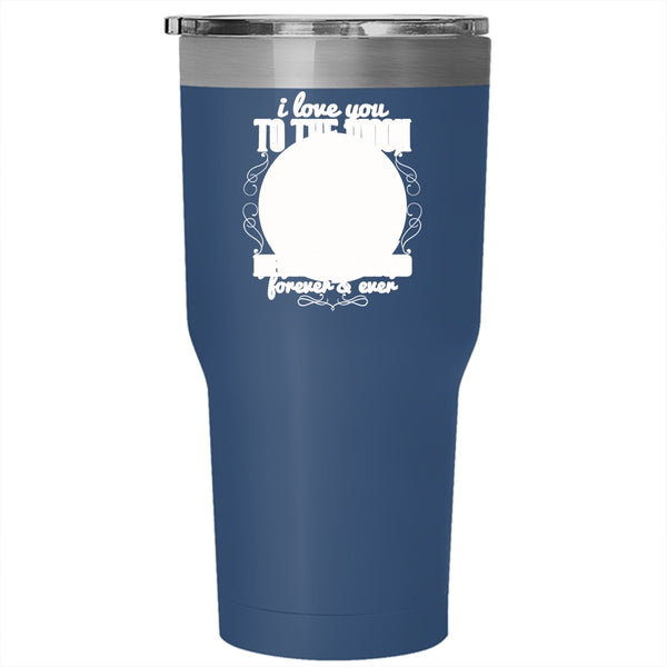 I Love You To The Moon And Back Tumbler 30 oz Stainless Steel, Cool Couple Travel Mug