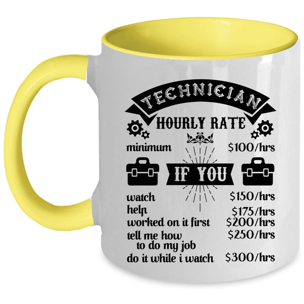 Awesome Technician Coffee Mug, Technician Hourly Rate Accent Mug