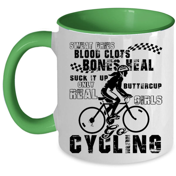 Cute Daughter Coffee Mug, Only Real Girls Go Cycling Accent Mug