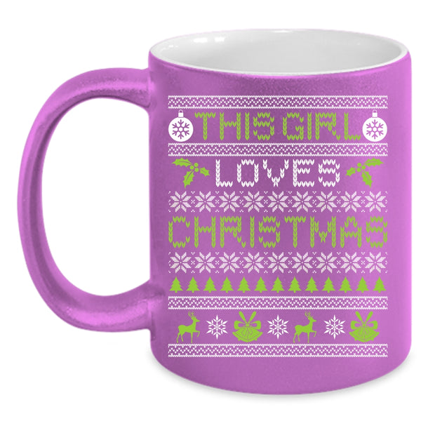 This Girl Loves Christmas Coffee Mug, Beautiful Girls Coffee Cup