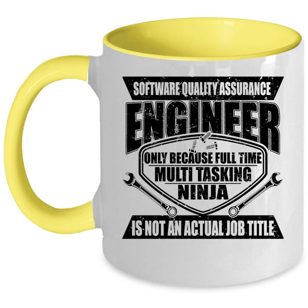 Job Title Coffee Mug, Software Quality Assurance Engineer Accent Mug