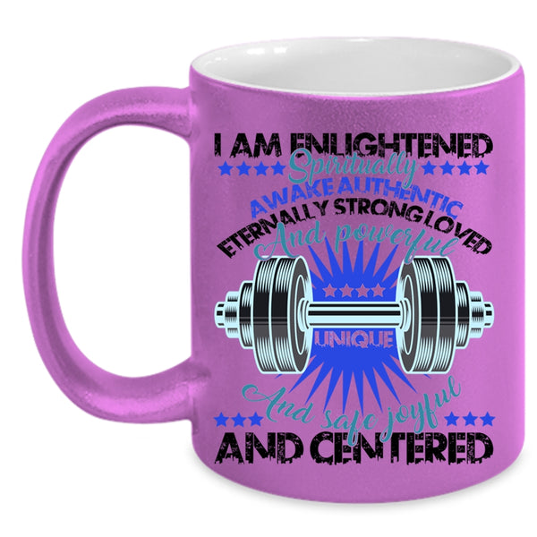 Cool Weightlifting  Coffee Mug, I Am Enlightened Accent Mug