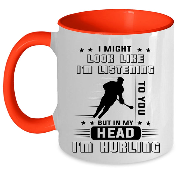 I Love Hurling Coffee Mug, In My Head I'm Hurling Accent Mug