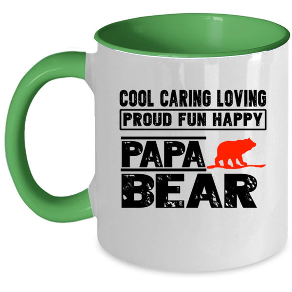 Papa Bear Coffee Mug, Cool Caring Loving Proud Fun Happy Accent Mug